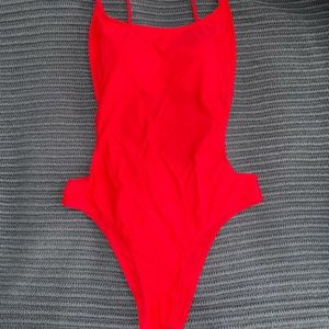 High cut one piece swim suit